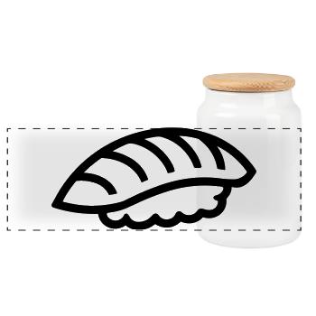 sushi - Boîte à biscuits avec couvercle en bois - blanc - Devant