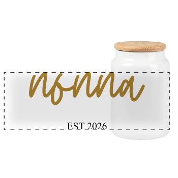 Nonna Est 2026 - Boîte à biscuits avec couvercle en bois - blanc - Devant