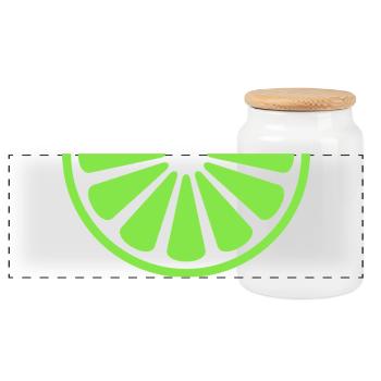 Lime slice - Panoramic Cookie Jar with Wooden Lid - white - Front
