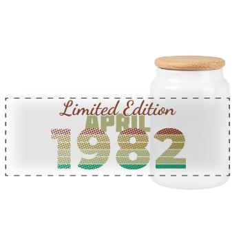 44. Geburtstag Limited Edition (SCR) 04/1982 - Panorama Keksdose mit Holzdeckel - Weiß - Vorne