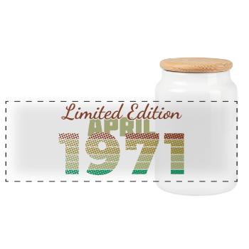 55th Birthday Limited Edition (SCR) 04/1971 - Panoramic Cookie Jar with Wooden Lid - white - Front