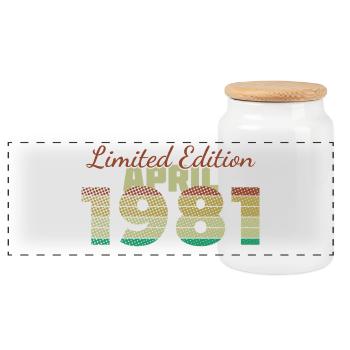 45th Anniversary Limited Edition (SCR) 04/1981 - Panoramic Cookie Jar with Wooden Lid - white - Front