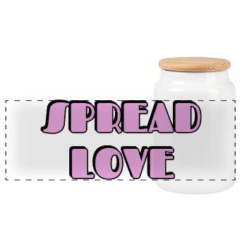 Typographie Spread Love - Boîte à biscuits avec couvercle en bois - blanc - Devant