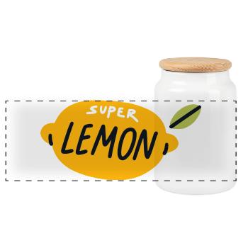 Super Lemon Shirt Cute Fruit Design Summer - Panorama Keksdose mit Holzdeckel - Weiß - Vorne