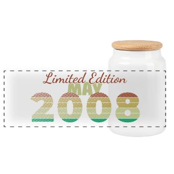 18th Birthday Limited Edition (SCR) 05/2008 - Panoramic Cookie Jar with Wooden Lid - white - Front