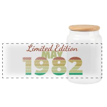 44. Geburtstag Limited Edition (SCR) 05/1982 - Panorama Keksdose mit Holzdeckel - Weiß - Vorne
