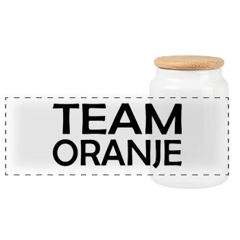 Team Oranje - Nederland - Niederlande Netherlands - Panorama Keksdose mit Holzdeckel - Weiß - Vorne