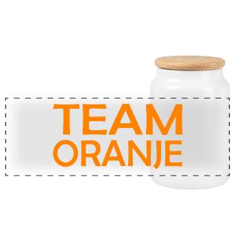 Team Oranje - Nederland - Niederlande Netherlands - Panorama Keksdose mit Holzdeckel - Weiß - Vorne