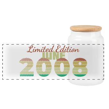 18th Birthday Limited Edition (SCR) 06/2008 - Panoramic Cookie Jar with Wooden Lid - white - Front