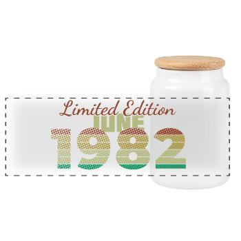 44. Geburtstag Limited Edition (SCR) 06/1982 - Panorama Keksdose mit Holzdeckel - Weiß - Vorne