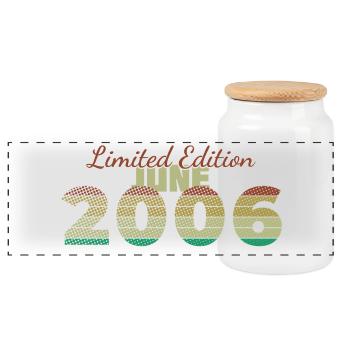 20th Anniversary Limited Edition (SCR) 06/2006 - Panoramic Cookie Jar with Wooden Lid - white - Front