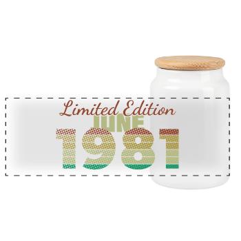 45th Anniversary Limited Edition (SCR) 06/1981 - Panoramic Cookie Jar with Wooden Lid - white - Front