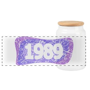 Class reunion 1989 - Panoramic Cookie Jar with Wooden Lid - white - Front