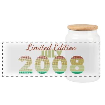 18th Anniversary Limited Edition (SCR) 07/2008 - Panoramic Cookie Jar with Wooden Lid - white - Front