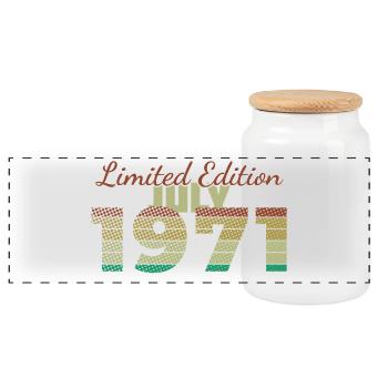 55th Birthday Limited Edition (SCR) 07/1971 - Panoramic Cookie Jar with Wooden Lid - white - Front