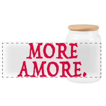 More Amore  - Panorama Keksdose mit Holzdeckel - Weiß - Vorne