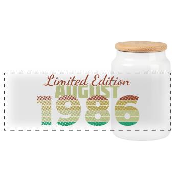40. Geburtstag Limited Edition (SCR) 08/1986 - Panorama Keksdose mit Holzdeckel - Weiß - Vorne