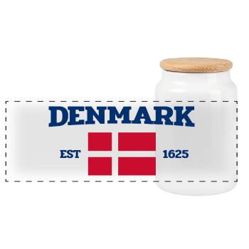 Danemark - Dänemark - Fondé en 1625 - Drapeau - Drapeau - Boîte à biscuits avec couvercle en bois - blanc - Devant