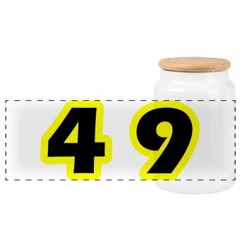 Symbole du chiffre 49 - Boîte à biscuits avec couvercle en bois - blanc - Devant