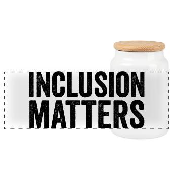 L’inclusion est importante – Éducation spécialisée – Freundli - Boîte à biscuits avec couvercle en bois - blanc - Devant