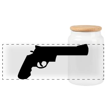 weapon - Panoramic Cookie Jar with Wooden Lid - white - Front