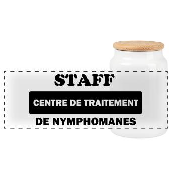STAFF - Humour - Sexy - Boîte à biscuits avec couvercle en bois - blanc - Devant