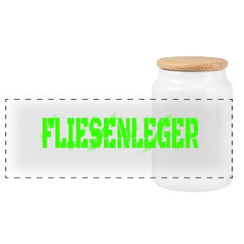 Fliesenleger Design - Panorama Keksdose mit Holzdeckel - Weiß - Vorne