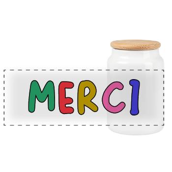 GELIEBTE. VIELEN DANK. DANKE HERRIN. GESCHENK - Panorama Keksdose mit Holzdeckel - Weiß - Vorne