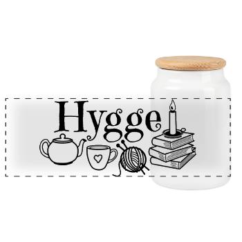 Hygge Motive - Panorama Keksdose mit Holzdeckel - Weiß - Vorne