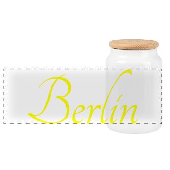 I love Berlin - Panorama Keksdose mit Holzdeckel - Weiß - Vorne
