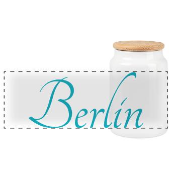 Berlin - Panorama Keksdose mit Holzdeckel - Weiß - Vorne