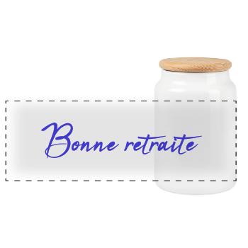 RETRAITE. RETRAITE. RETRAITEE. SENIOR. MAMIE. PAPY - Boîte à biscuits avec couvercle en bois - blanc - Devant