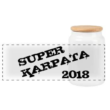 Super Karpata 2018 - Panoramic Cookie Jar with Wooden Lid - white - Front