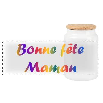FÊTE DES MÈRES. BONNE FÊTE MAMAN. MAMAN. FÊTE - Boîte à biscuits avec couvercle en bois - blanc - Devant