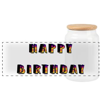ALLES GUTE ZUM GEBURTSTAG. ALLES GUTE ZUM GEBURTSTAG. JAHRESTAG. - Panorama Keksdose mit Holzdeckel - Weiß - Vorne