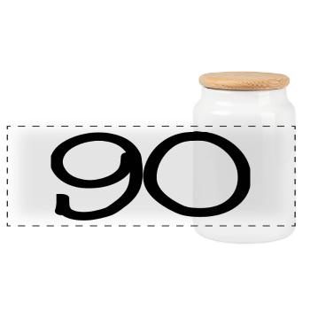 BIRTHDAY. HAPPY BIRTHDAY. HAPPY BIRTHDAY - Panoramic Cookie Jar with Wooden Lid - white - Front