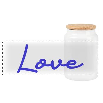 I LOVE YOU. COUPLE. JUST MARRIED. bachelorette party. LOVE - Panoramic Cookie Jar with Wooden Lid - white - Front