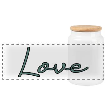 ICH LIEBE DICH. HEILIGER VALENTINSTAG. Junggesellinnenabschied. LIEBE. ICH LIEBE DICH. - Panorama Keksdose mit Holzdeckel - Weiß - Vorne