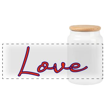 HEART. HEARTS. VALENTINE'S DAY. LOVE. LOVE. COUPLE. - Panoramic Cookie Jar with Wooden Lid - white - Front