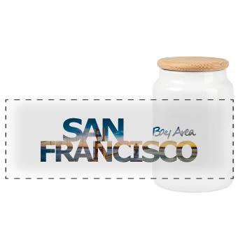 San Francisco Bay Area - Geschenk - Panorama Keksdose mit Holzdeckel - Weiß - Vorne
