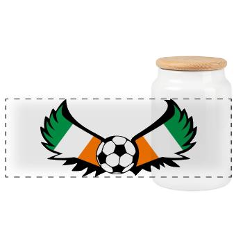 Football Irlande - Boîte à biscuits avec couvercle en bois - blanc - Devant