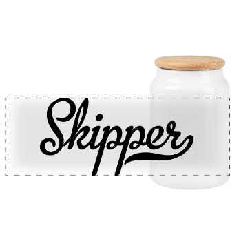 6061912 122177315 Skipper - Panorama Keksdose mit Holzdeckel - Weiß - Vorne