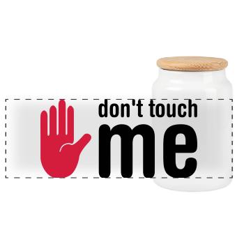 don't touch me - Panoramic Cookie Jar with Wooden Lid - white - Front
