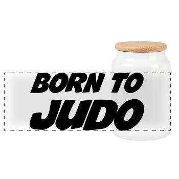 Judo - Judoka - Sport - Fight - Fighter - Strong - Panoramic Cookie Jar with Wooden Lid - white - Front