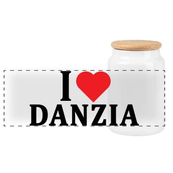 T-shirt I love Danzia t-shirt gift idea - Panoramic Cookie Jar with Wooden Lid - white - Front