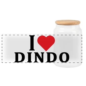 T-shirt I love Dindo t-shirt gift idea - Panoramic Cookie Jar with Wooden Lid - white - Front