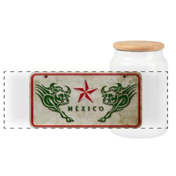 Bouclier du Mexique - Boîte à biscuits avec couvercle en bois - blanc - Devant