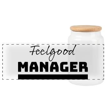 Tshirt Feelgood Manager - Panoramic Cookie Jar with Wooden Lid - white - Front