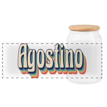 T-shirt Agostino t-shirt cadeau rétro vintage - Boîte à biscuits avec couvercle en bois - blanc - Devant
