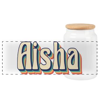 Vintage rétro Aisha T-Shirt T-Shirt idée cadeau - Boîte à biscuits avec couvercle en bois - blanc - Devant